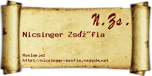 Nicsinger Zsófia névjegykártya