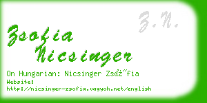 zsofia nicsinger business card